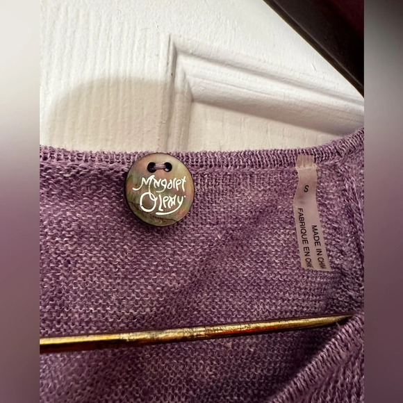 Margaret O’Leary S Italian LINEN Lightweight Lavender Flounce Ruffle MSRP $215 - Picture 5 of 11